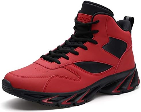 Men's High Top Shoes Basketball Sneakers, Red