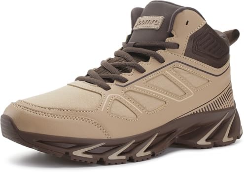 Men's High Top Shoes, Khaki Brown
