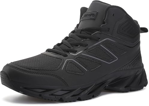 Men's High Top Shoes, Pure Black