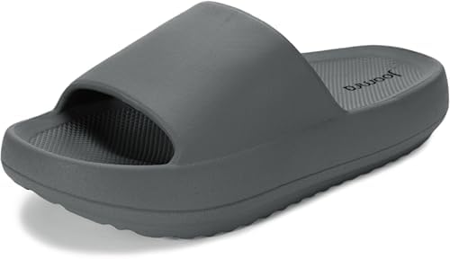 Men's Slides Arch Support Women Slippers Soft Cushioned, Grey