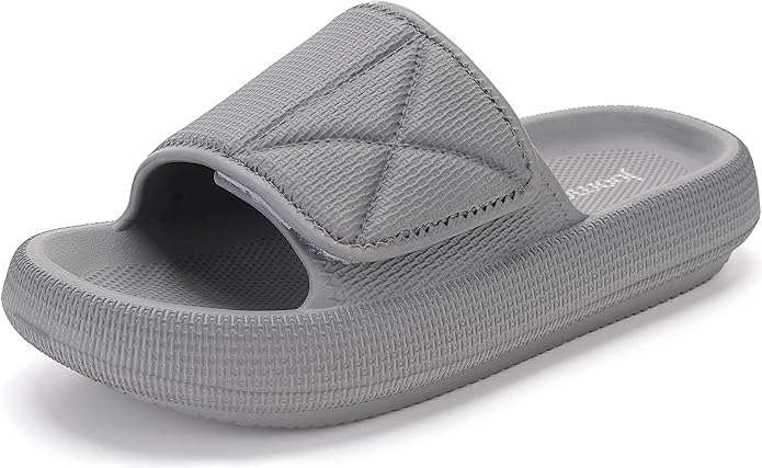 Pillow Slippers for Women Men Recovery Sandals, Grey
