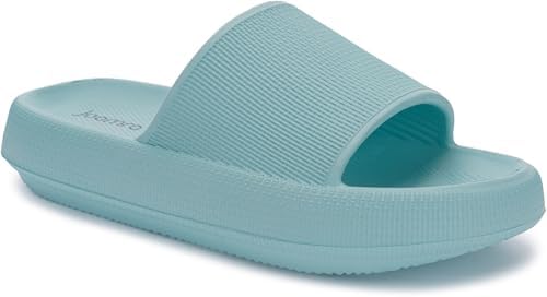 Thick Sole Slippers for Women Mens Slides, Light Blue