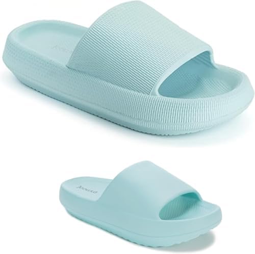 Unisex Pillow Slippers And Arch Support Slides House Shoes, Blue
