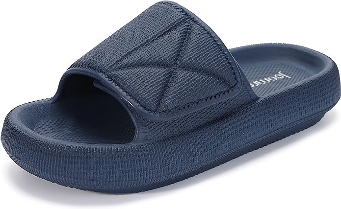 Women Men Adjustable Slippers Shower Slides, Blue