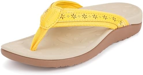 Thong Sandals for Women Arch Support Flip Flops, Yellow