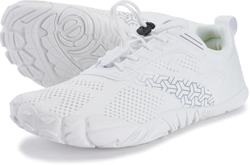 Women's Trail Running Barefoot Shoes Zero Drop, All White
