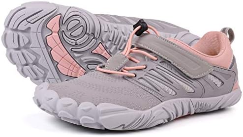 Women's Trail Running Barefoot Shoes Zero Drop, Pink Grey