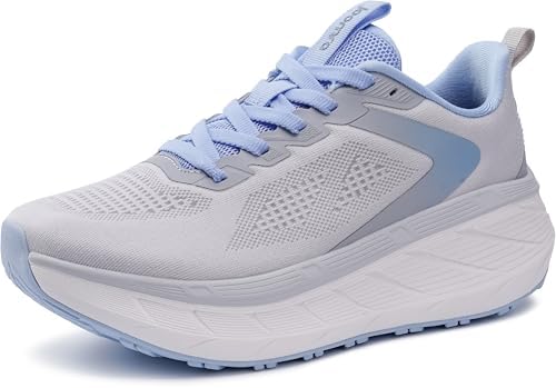 Women's Wide Toe Box Tennis Shoes Thick Sole, Grey