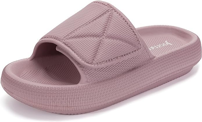 Womens Adjustable Slippers Cushion Slides, Blush