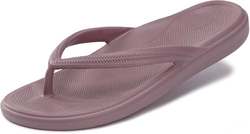 Womens Arch Support Flip Flops Toe Post Sandals, Blush